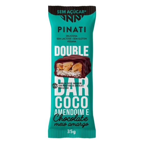 Imagem de Kit c/ 3 Barra de Frutas Pinati Double Bar Coco e Amendoim e
