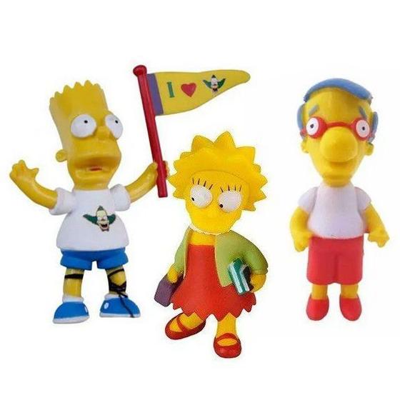 Kit C/ 3 Bonecos The Simpsons Bart Milhouse Lisa Simpson Br499 ...
