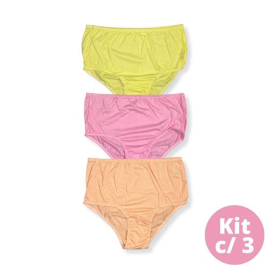 Kit c/ 3 Calcinha Senhora de Algodão Cores Sortidas Dondoka Menor preço em Kit c/ 3 Calcinha Senhora de Algodão Cores Sortidas Dondoka