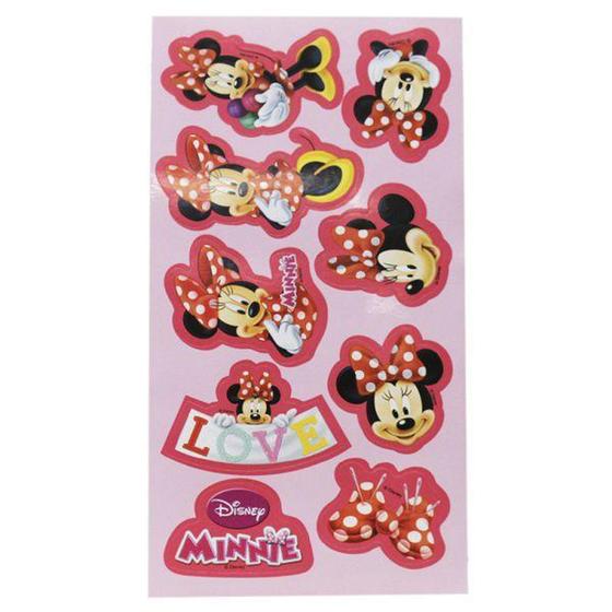 Imagem de Kit c/ 3 Cartela Adesivos Minnie 3, Formatos Sortidos, Ma ADE-MIN-3, +3 anos - 148159