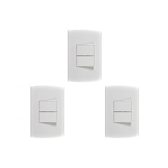 Imagem de Kit C/3 - Conjunto Peesa Alfa 1505A 2 interruptores Simpl...