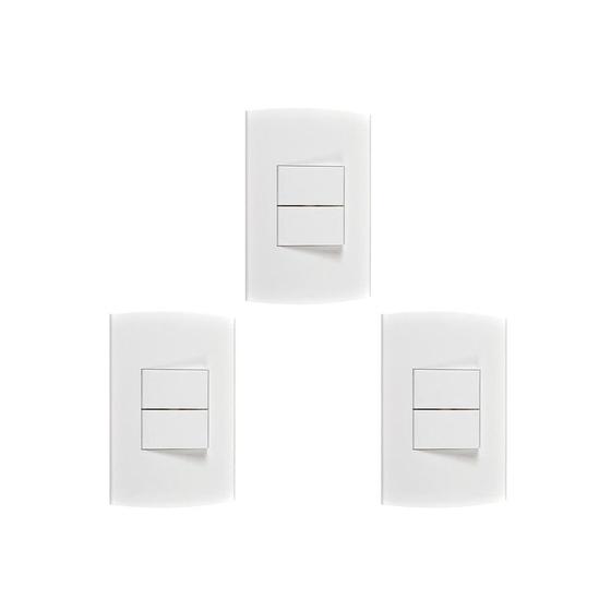 Imagem de Kit C/3 - Conjunto Peesa Alfa 1505B 2 interruptores Paral...