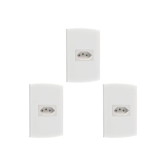 Imagem de Kit C/3 - Conjunto Peesa Alfa 1545 1Tomada 20A Branco