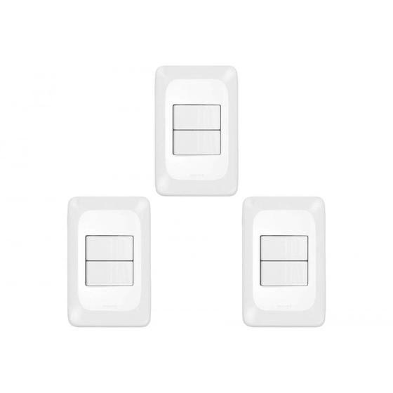 Imagem de Kit C/3 - Conjunto Pial Pop Modulo Com Placa 4X2 - 1 Simp...