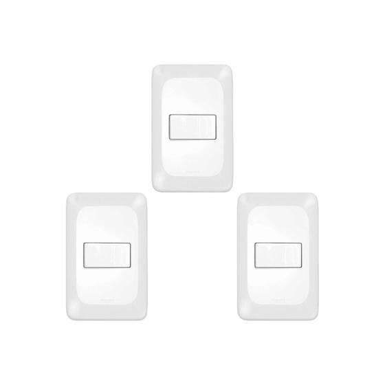 Imagem de Kit C/3 - Conjunto Pial Pop Modulo Com Placa 4X2 - 1 Simp...