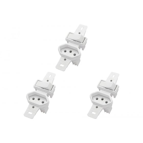 Imagem de Kit C/3 - Conjunto Radial Pollar 1901137 1S 1Tomada 10A S/P