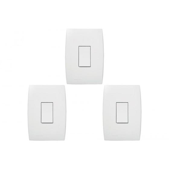 Imagem de Kit C/3 - Conjunto Soprano Ilus 4X2 Branco Com Placa(1Par...