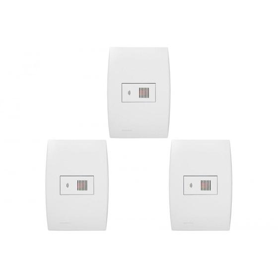 Imagem de Kit C/3 - Conjunto Soprano Ilus 4X2 Branco Com Placa(1Par...