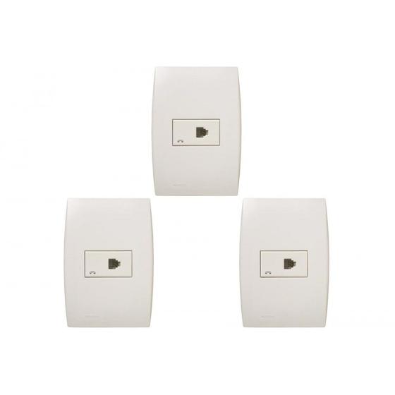 Imagem de Kit C/3 - Conjunto Soprano Ilus 4X2 Branco Com Placa(1Rj1...