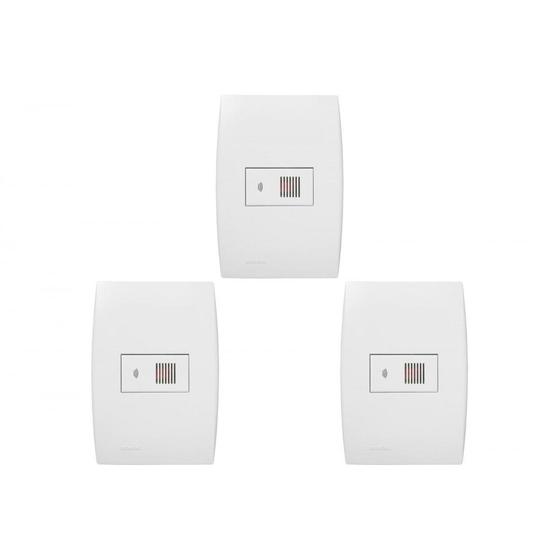 Imagem de Kit C/3 - Conjunto Soprano Ilus 4X2 Branco Com Placa(Ciga...