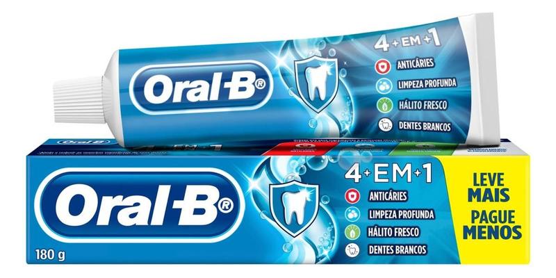 Imagem de Kit c/ 3 Creme Dental Tradicional Oral-B 180G 4 Em 1