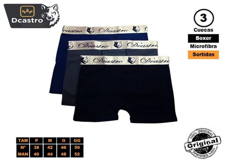 Imagem de Kit c/3 cuecas box cores sortidas
