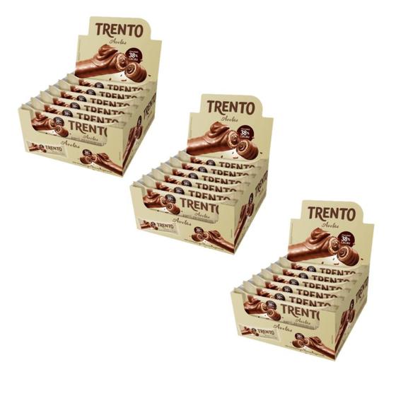 Imagem de Kit c/ 3 Display Chocolate Trento Recheio Avelã C/16 - 512g