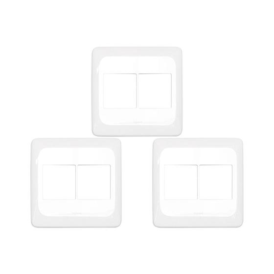 Imagem de Kit C/3 - Espelho Placa Pial Pop C/Suporte 4X4 4Int Lgp44...