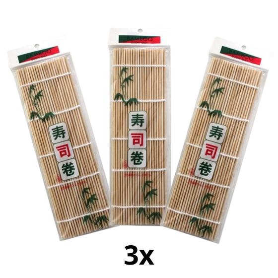 Imagem de Kit C/ 3 Esteira Sudare Para Sushi Bambu 24cm