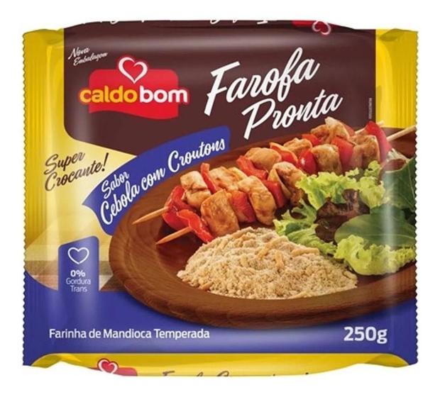 Imagem de Kit c/ 3 Farofa Pronta Sabor Cebola Com Croutons Caldo Bom