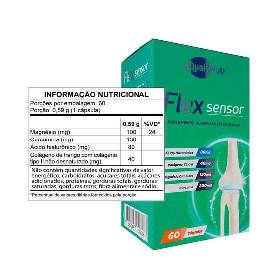 Kit C/3 Flex Sensor Qualy Nutri 60 Cápsulas Saúde Articular