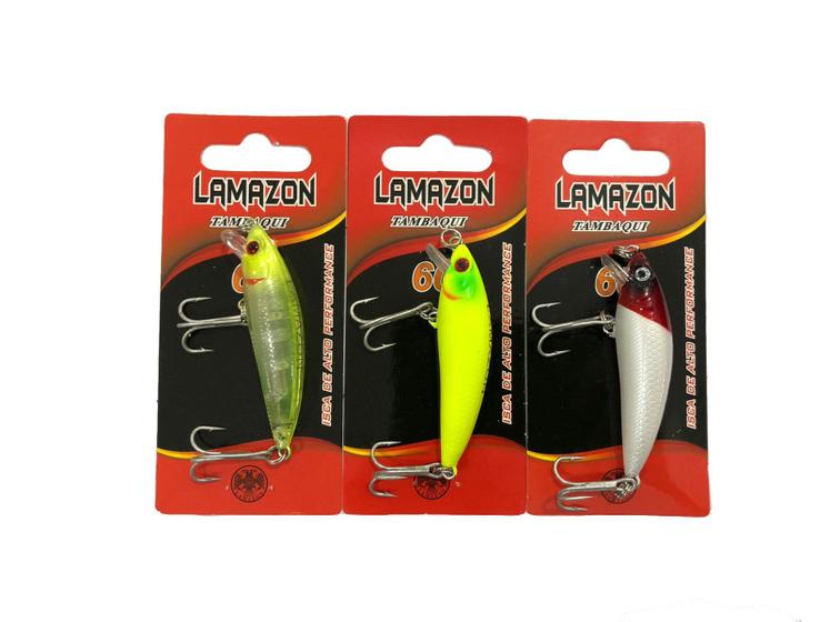 Imagem de Kit C/3 Isca Artificial Meia Água 6cm 8gr Estilo Inna 60