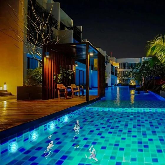 Kit c/3 Led Piscina Submersível 13led Controle Remoto Spot Menor preço em Kit c/3 Led Piscina Submersível 13led Controle Remoto Spot