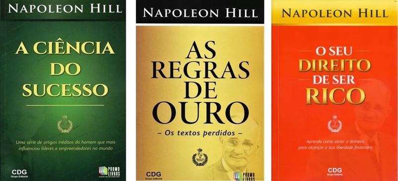 Imagem de Kit C/3 Livros Napoleon Hill - O Seu Direito de ser Rico, A  Ciência do Sucesso e As Regras de Ouro