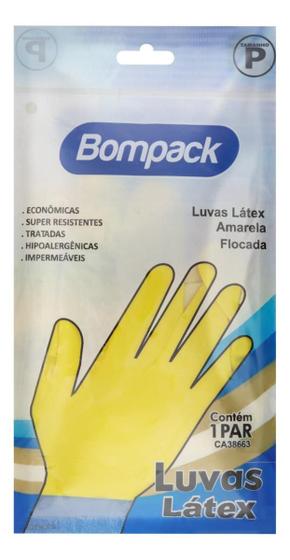 Imagem de Kit c/ 3 Luva Multiuso Amarela Latex Bompack P