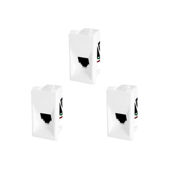 Imagem de Kit C/3 - Modulo Pial Pop Branco 1 Tomada Rj11 Lg090