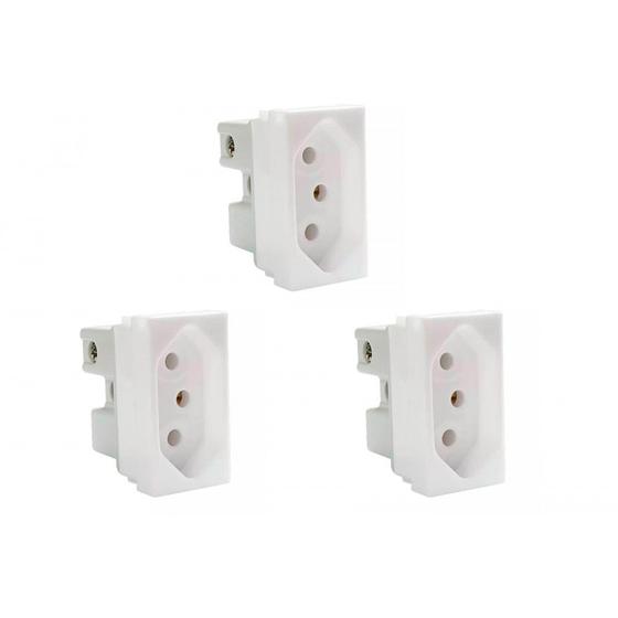 Imagem de Kit C/3 - Modulo Steck Linha Stella 1 Tomada 20A. Branco ...