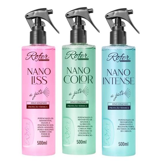 Imagem de Kit C/ 3 Nano  Liss+ nano Color + Nano Intense Rofer 3x500ml