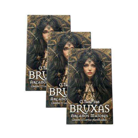 Imagem de Kit c/ 3 O Tarô das Bruxas 22 Cartas Plastificado e Manual
