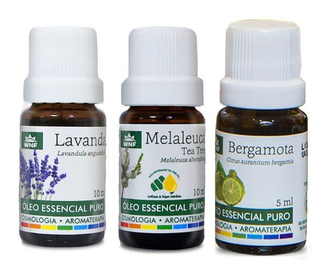 Imagem de Kit C/3 Óleo Essencial Lavanda, Tea Tree ( Melaleuca ) e Bergamota WNF