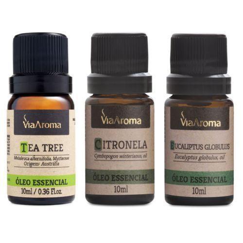 Imagem de Kit c/3 Oleo Essencial Via Aroma 10ml - Melaleuca - Citronela - Eucaliptus