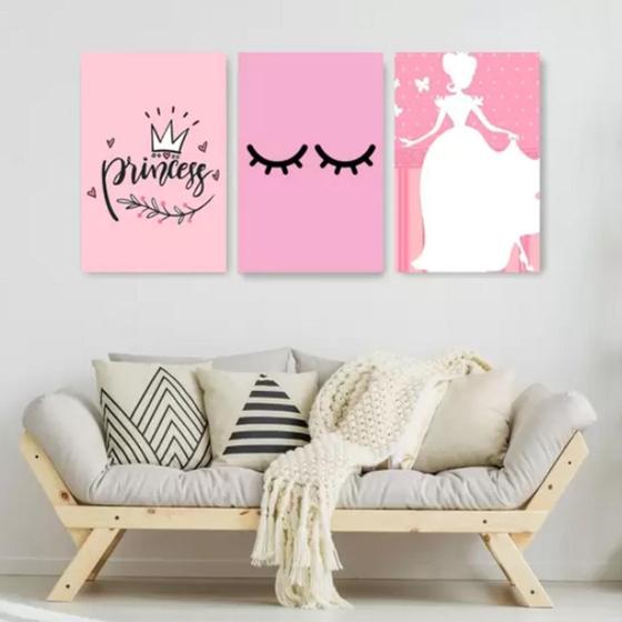 Imagem de Kit C/ 3 Peças Quadros Decorativos Pequena Princesa"