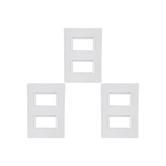 Imagem de Kit C/3 - Placa Conjunto Modular Ilumi Vivaz 4X2 - 2 Modu...