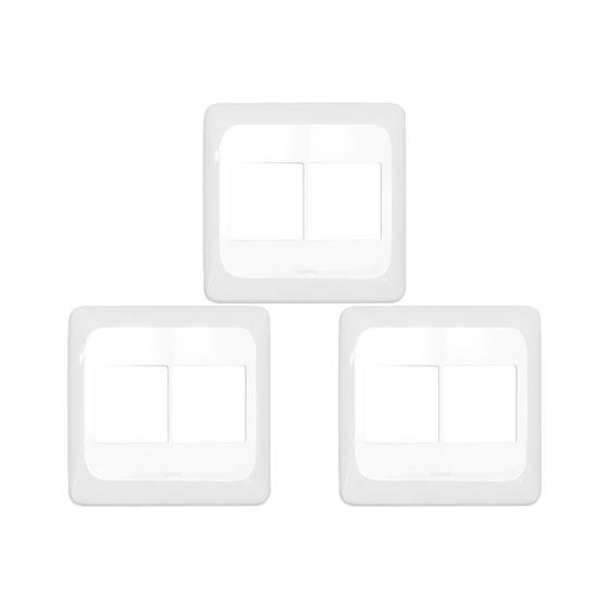 Imagem de Kit C/3 - Placa Pial Pop Branca 4X4 - 2 Modulos+2 Modulos...