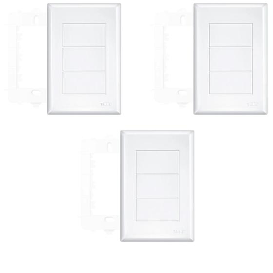Imagem de Kit C/3 Placas 4x2 Cega Com Suporte Linha Evidence - Fame