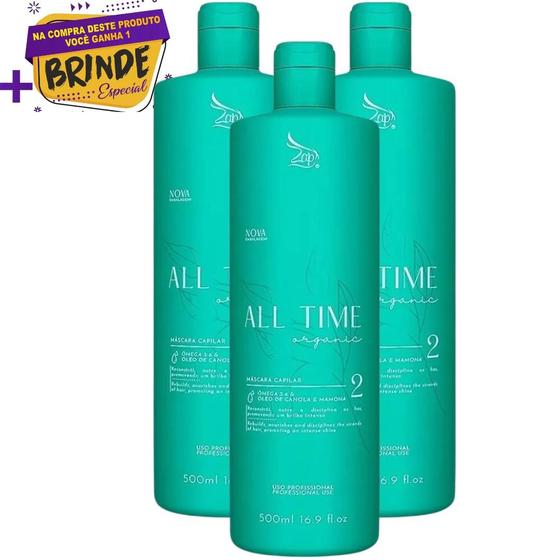 Imagem de Kit C/3 Progressivas Zap All Time Máscara 500ml Original