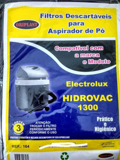Imagem de Kit c/3 Sacos Descartáveis Aspirador Electrolux Hidrovac 1300