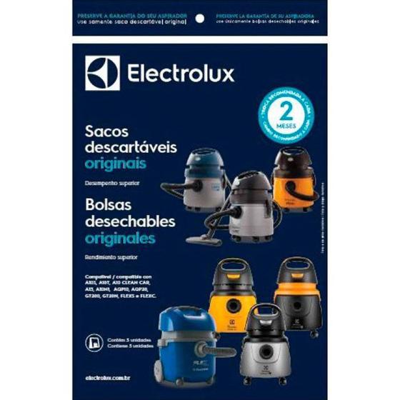 Imagem de Kit c/ 3 Sacos Descartáveis Aspiradores Electrolux A10 / A13 / AQP / GT / FLEX / AWD