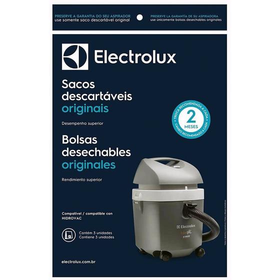 Imagem de Kit c 3 Sacos descartáveis p Aspirador Hidrovac CSEHV Electrolux