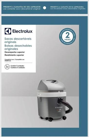 Imagem de Kit C/3 Sacos Originais Aspirador de Pó Electrolux Hidrovac 1300w