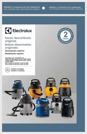 Imagem de Kit c/ 3 Sacos Originais p/ Aspiradores Electrolux: A10 Novo, Flex, Acqua Power e Gt2000 (CSE10)