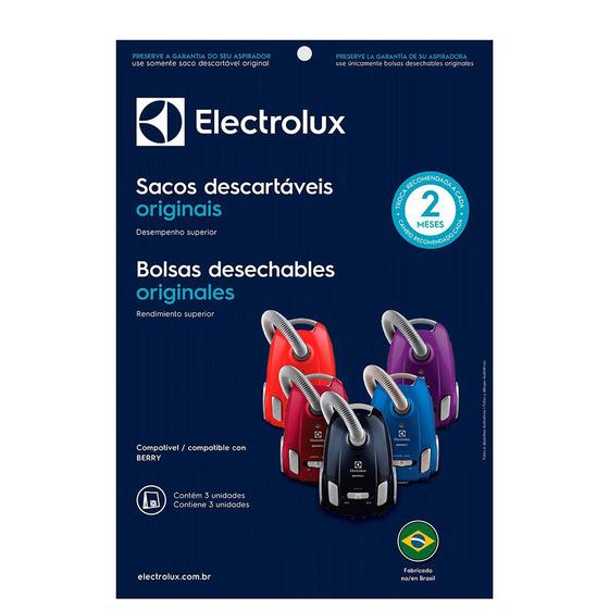 Imagem de Kit c/ 3 Sacos Originais p/ Aspiradores Electrolux: Berry (SBEBE)