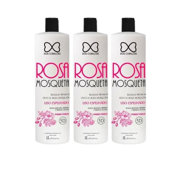 Imagem de Kit C/3 Selagem Premiun Rosa Mosqueta Dois Corações 1L