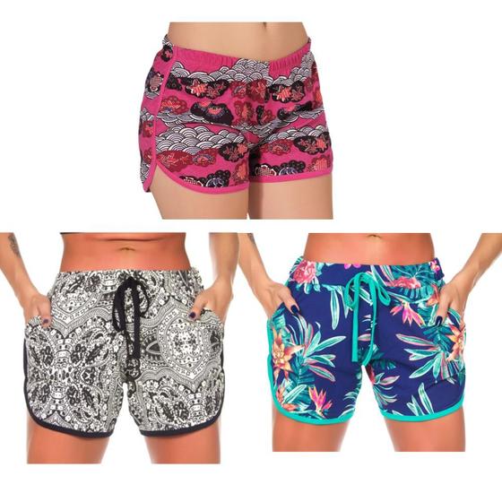 Imagem de Kit C/3 Short Soltinhos Confortavel Leve Shortinho Verão