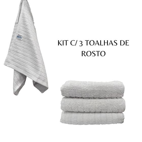 Imagem de Kit C/3 Toalha De Rosto Briza 100% Algodão - Branca