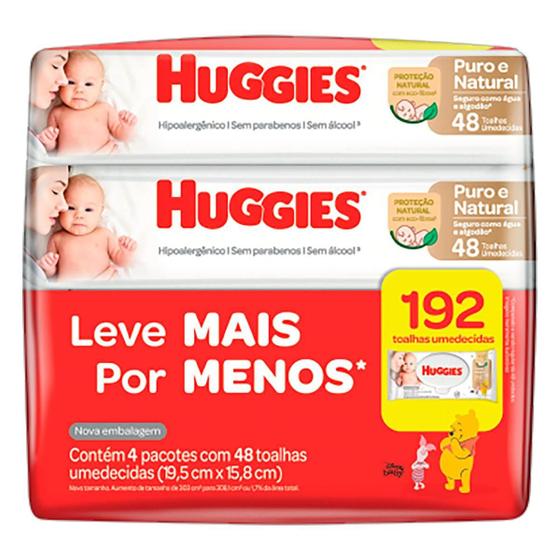 Imagem de Kit c/ 3 Toalha Umedecida Huggies Puro e Natural 192