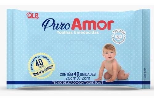 Imagem de Kit c/ 3 Toalha Umedecida Puro Amor Com 40 Unidades -