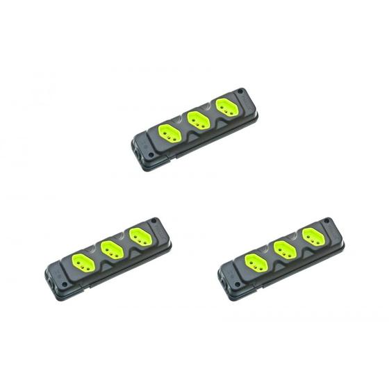 Imagem de Kit C/3 - Tomada Barra Fiolux Tripla 2P+T20A Preto
