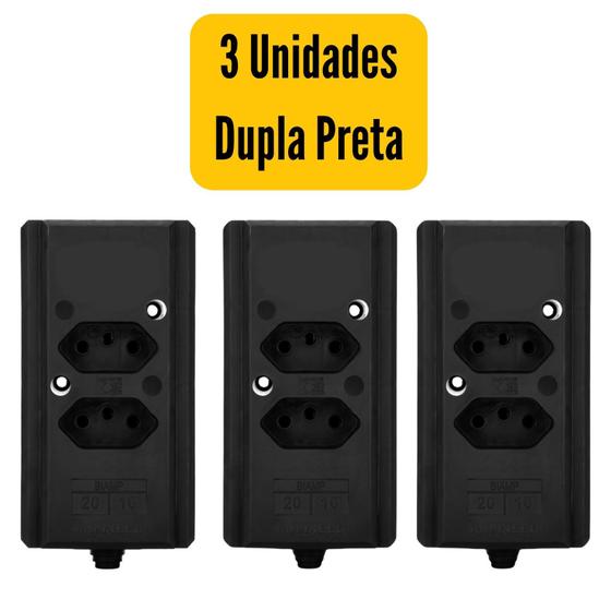 Imagem de Kit C/3 Und Tomada Tripla 10a/20a Régua P/ Extensão 2P+T