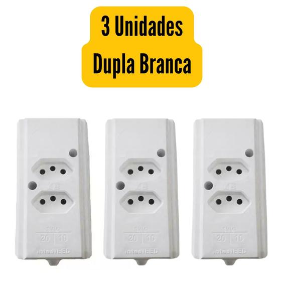 Imagem de Kit C/3 Und Tomada Tripla 10a/20a Régua P/ Extensão 2P+T